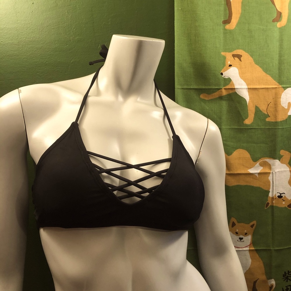 Xhilaration Halter Bikini Top Criss Cross Details